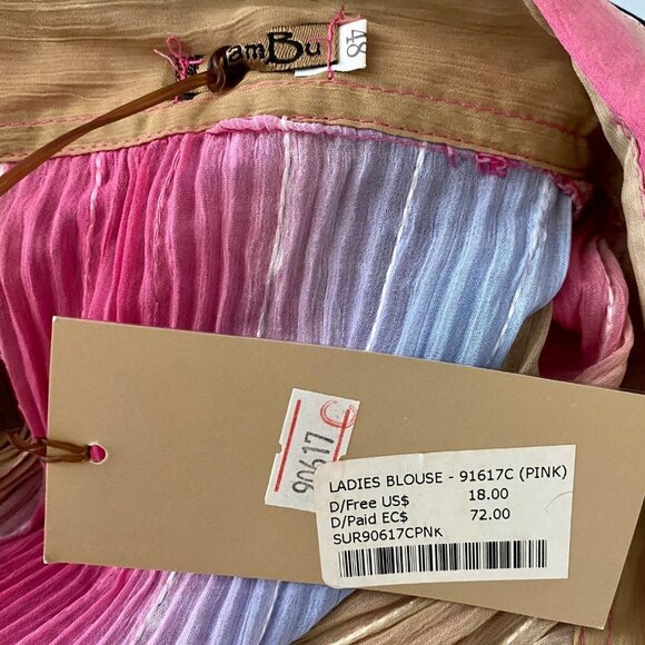 Bam Bu Women's Striped Button Up Top Size 48 XL to 2XL NEW NWT - Picture 8 of 10